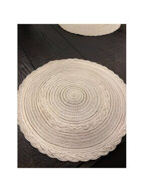 Round Braided Placemats 15 inch Set of 4 Thick Washable Kitchen Table Placemats